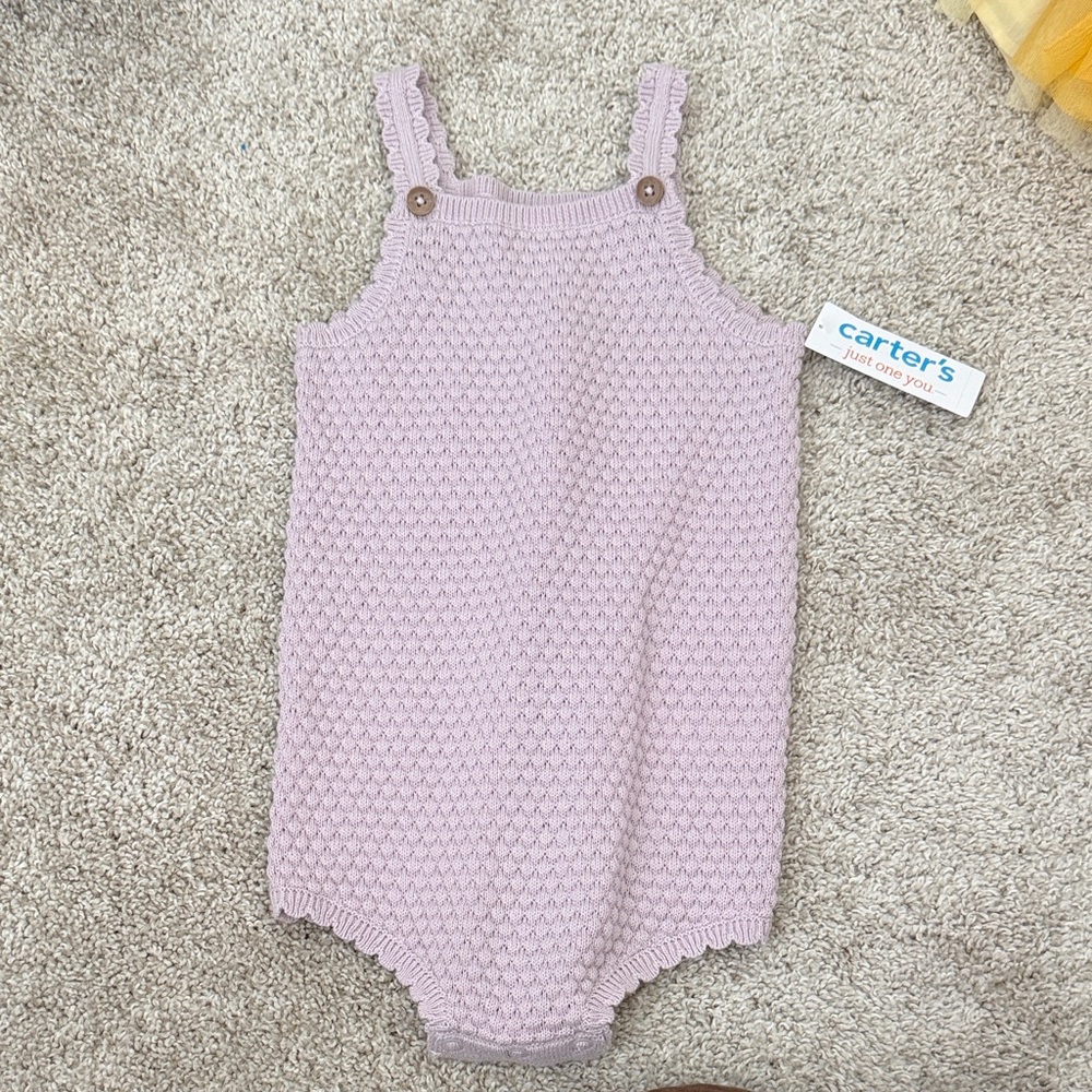 Carter's Pale Lavender Knit Baby Romper